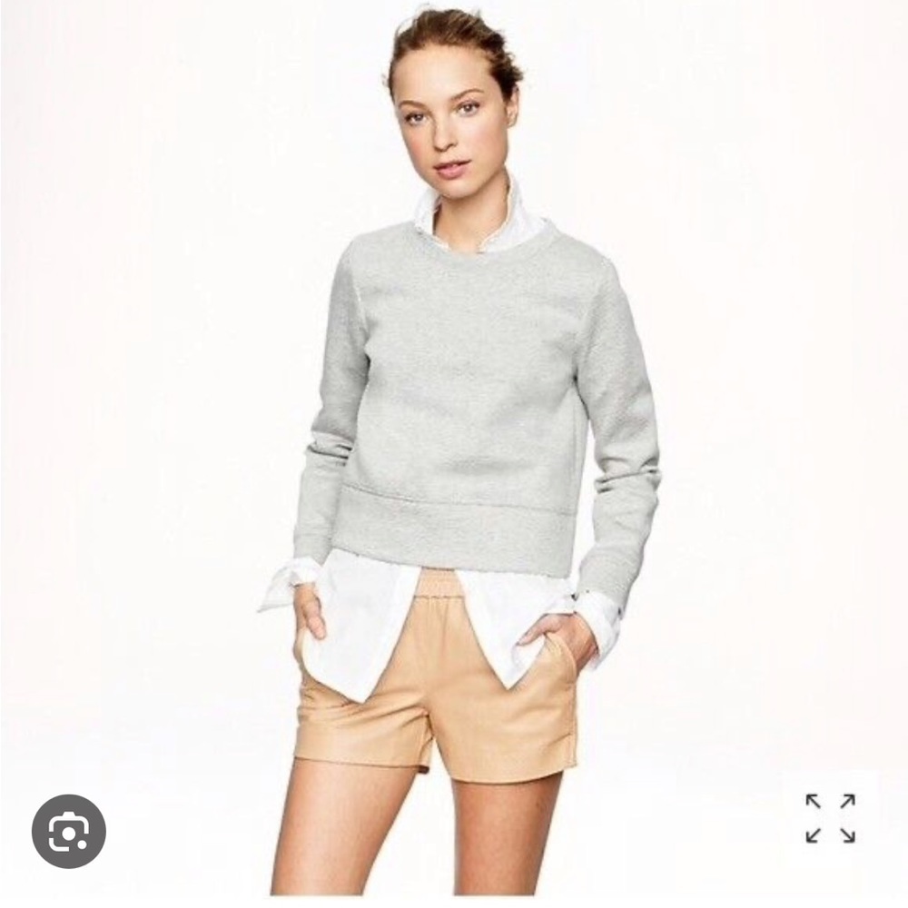 J. Crew tan perforated leather shorts .Style A7891 New.